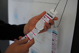 An example of a mobile paper prototype.