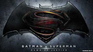 The official logo for the forthcoming Batman v Superman movie