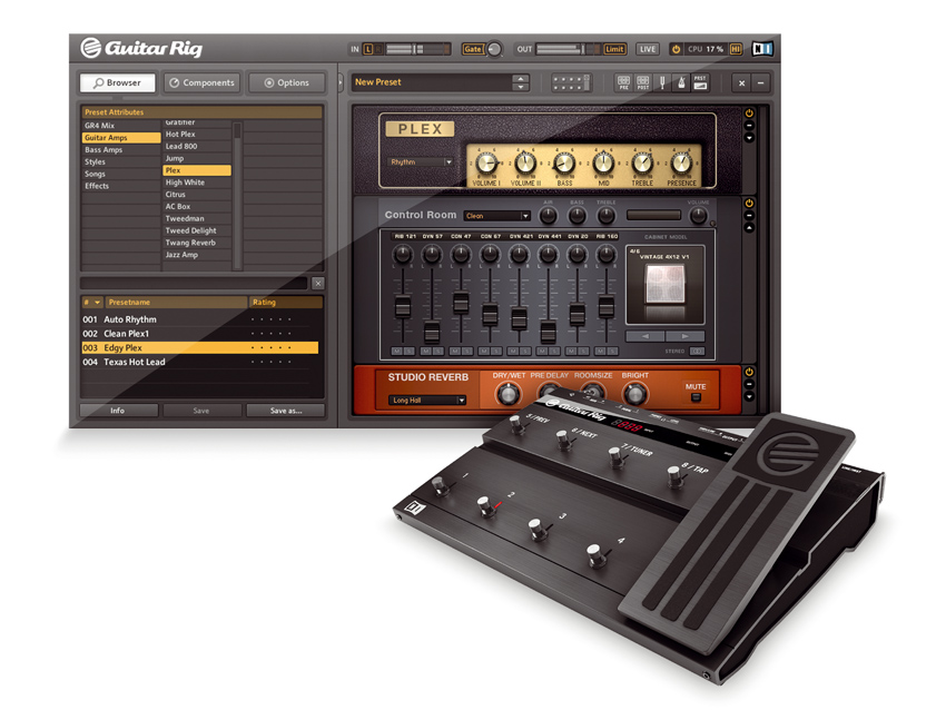 Guitar Rig 4 is available with or without the Rig Kontrol hardware.