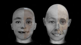 Facials reconstruction of two boys created by an artist