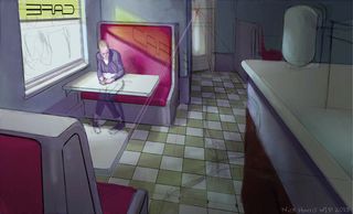 How to paint modern noir with one-point perspective
