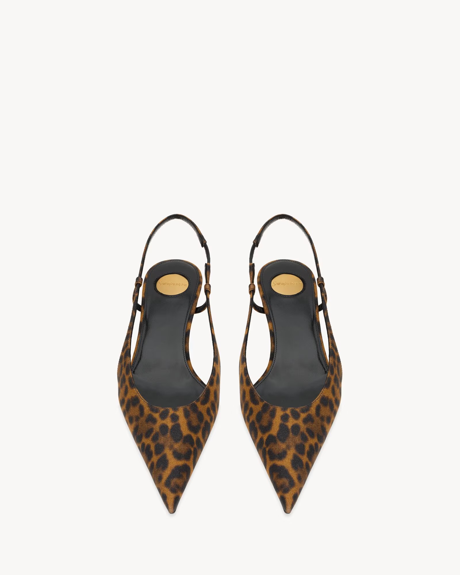 SAint Laurent, Secret Slingback Pumps in Leopard Grosgrain