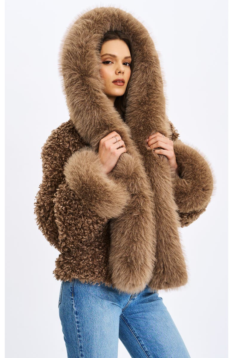 Faux Shearling Fur Jumbo Kali Hooded Coat