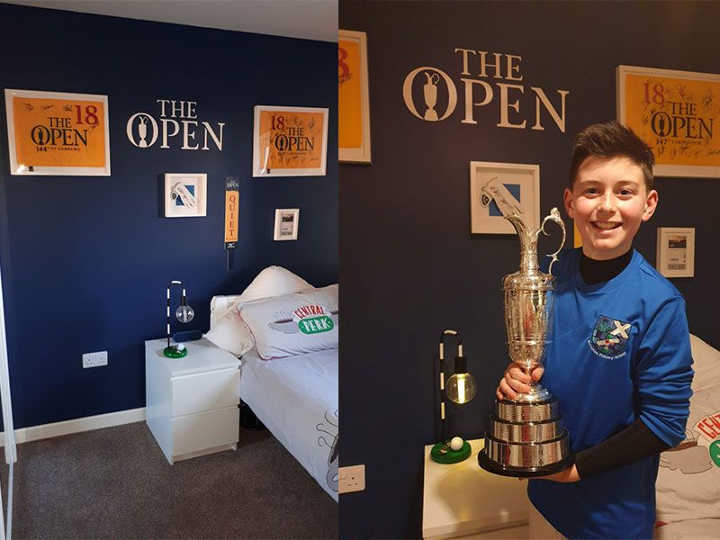 Boy Receives Claret Jug After Open-Themed Bedroom Goes Viral