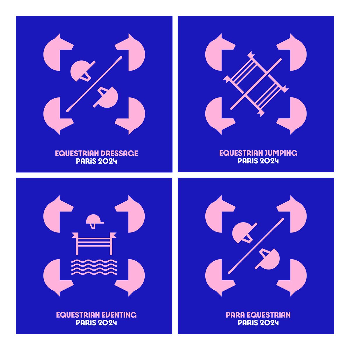 Olympic pictograms for equestrian sports