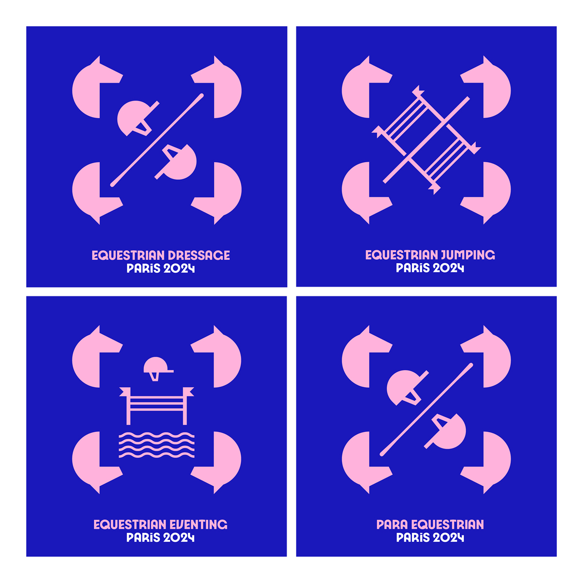 The equestrian pictograms for the Paris 2024 Olympics