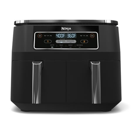 Ninja Foodi Air Fryer 8-Qt, Dualzone Flexbasket, 4-In-1, Smart Finish, Cook 2 Foods 2 Ways, Dz100 Black