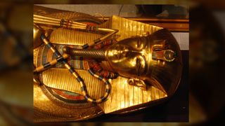 One of King Tutankhamun's solid gold sarcophagi on display at the Egyptian Museum in Cairo, photographed on Oct. 22, 2007. This is the third and innermost coffin holding the royal mummy.