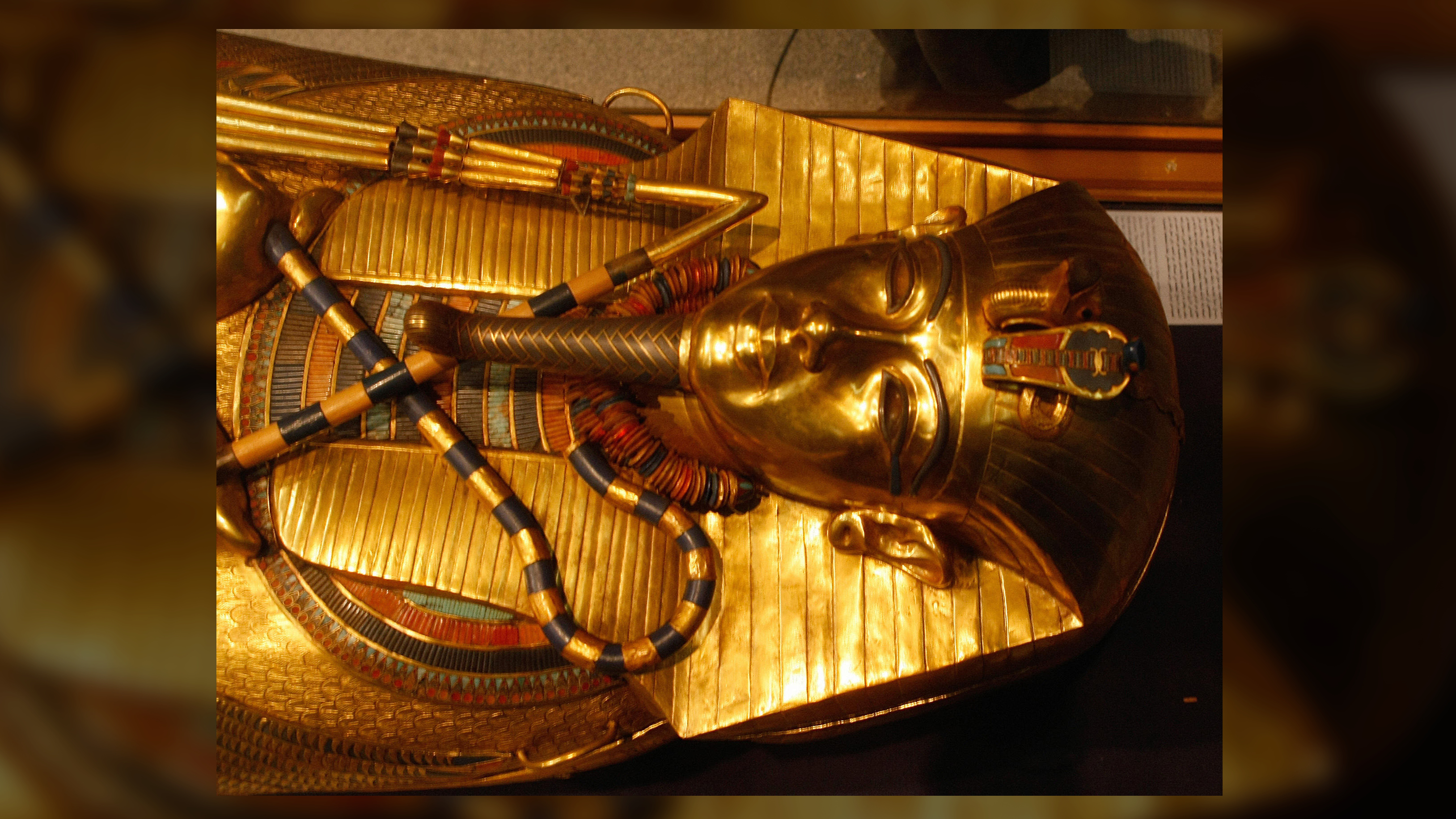 One of King Tutankhamun's golden sarcophagi on display at the Egyptian Museum in Cairo, pictured on October 22, 2007. It is the third and innermost coffin containing the royal mummy.