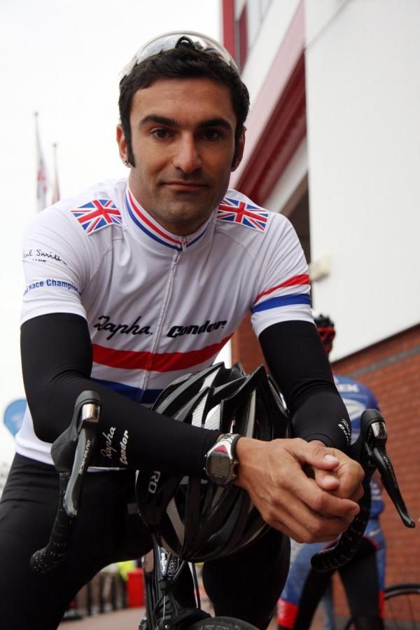 British road race champion Kristian House prepares for the 145km leg of The Prostate Cancer Charity ride.