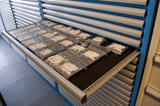 Kroll Ontrack's stock of spare hard disks