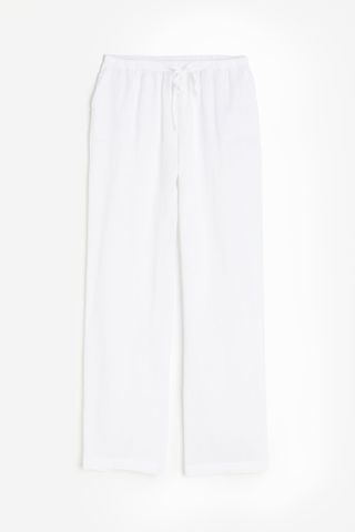 White linen pants