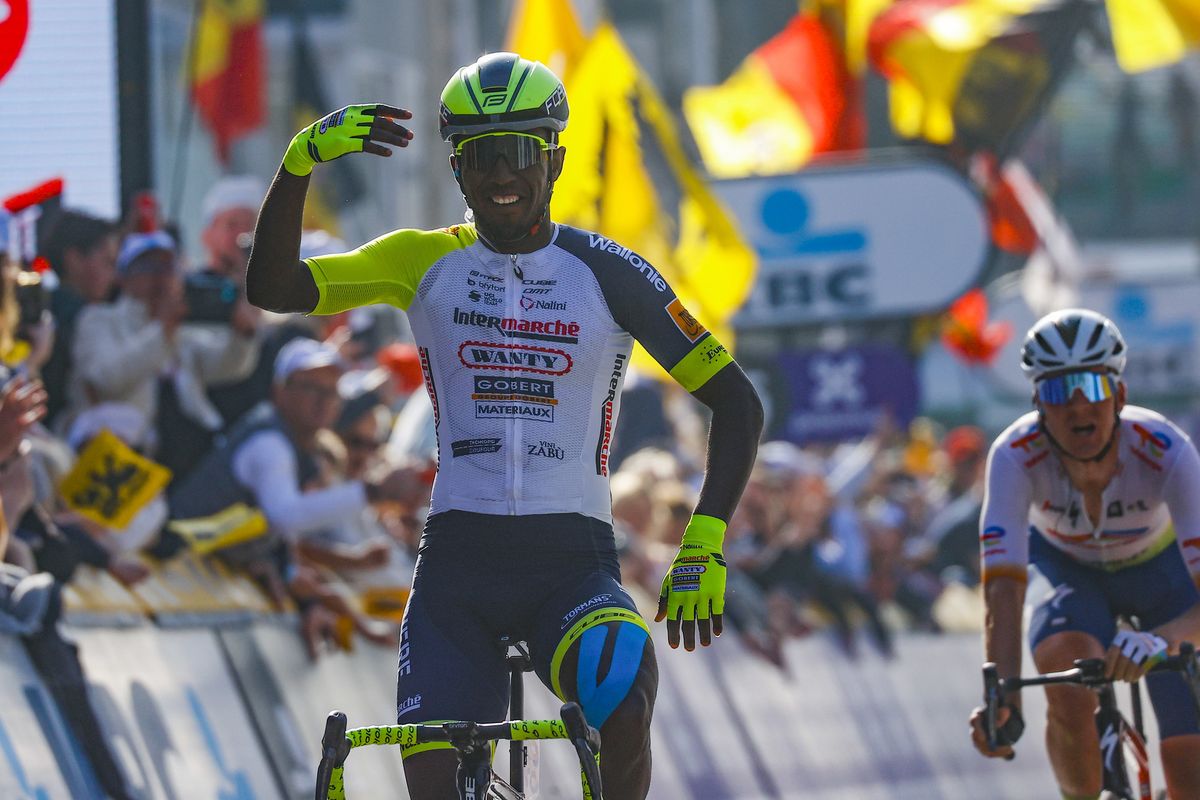 Gent Wevelgem 2022 84th Edition Ypres Wevelgem 2488 km 27032022 Biniam Girmay ERI Intermarch Wanty Gobert Matriaux photo Luca BettiniSprintCyclingAgency2022