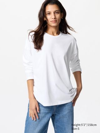 Airism Cotton T-Shirt (long Sleeve)