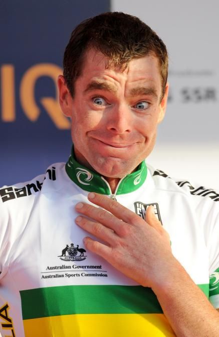 Cadel Evans (Australia) can'y quiet believe he won the world title