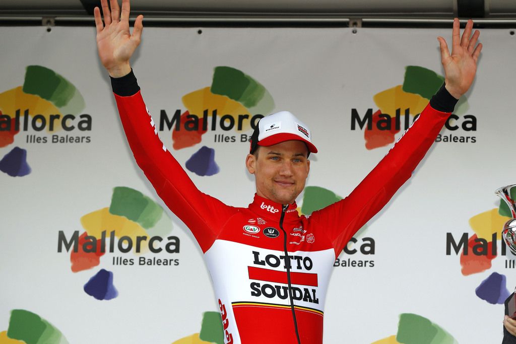 Tim Wellens (Lotto Soudal) on the podium