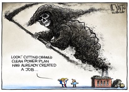 Political Cartoon U.S. Trump EPA Clean Power Global Warming
