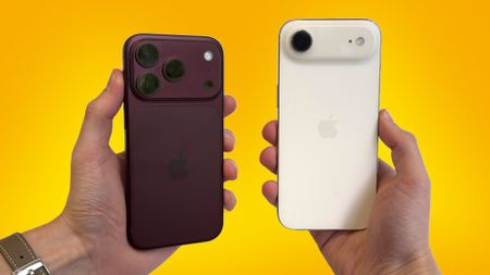 The iPhone 18 Pro and iPhone Air being held in opposite hands