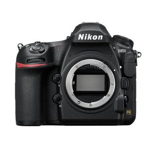 Nikon D850 camera on a white background