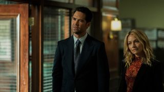 Manuel Garcia-Rulfo as Mickey and Becki Newton as Lorna in The Lincoln Lawyer