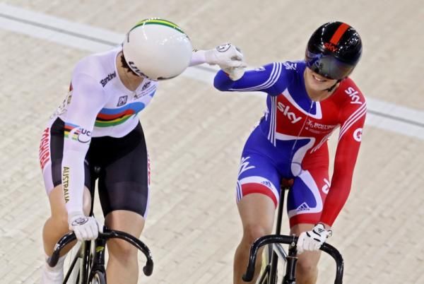 Pendleton is the first to congratulate Meares after their semi final battle