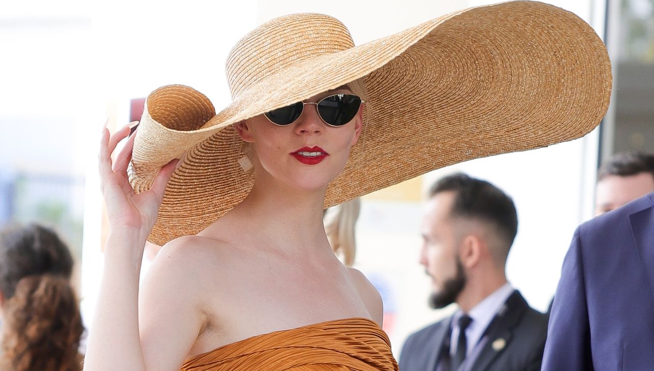 Anya Taylor Joy wears a giant Jacquemus sunhat in Cannes