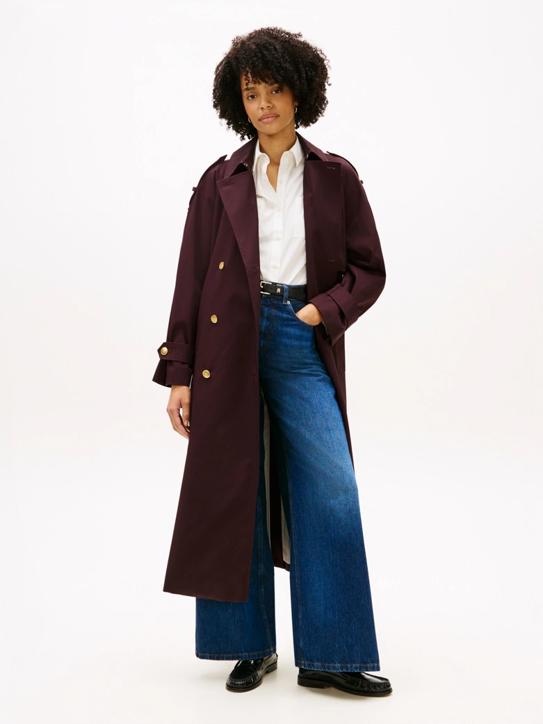 Water Repellent Twill Oversized Trench Coat