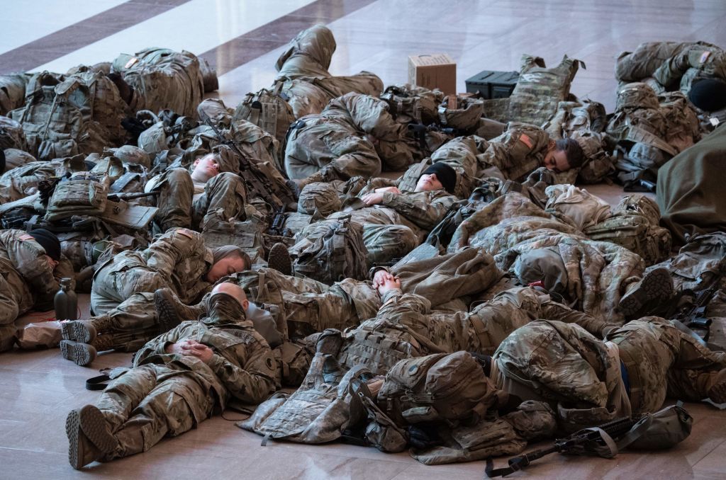 National Guard members at the Capitol.