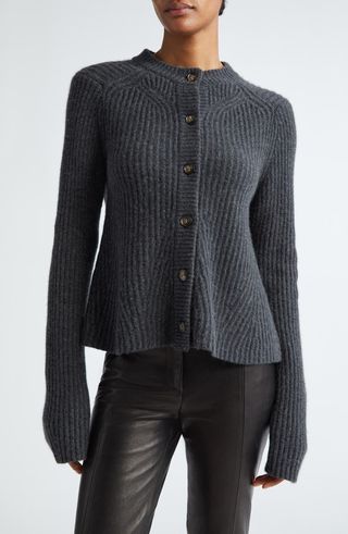 Rib Cashmere Cardigan