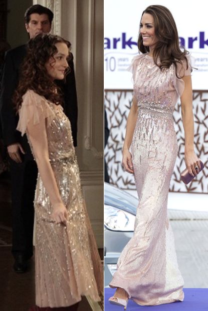 Leighton Meester and Kate Middleton in Jenny Packham gown
