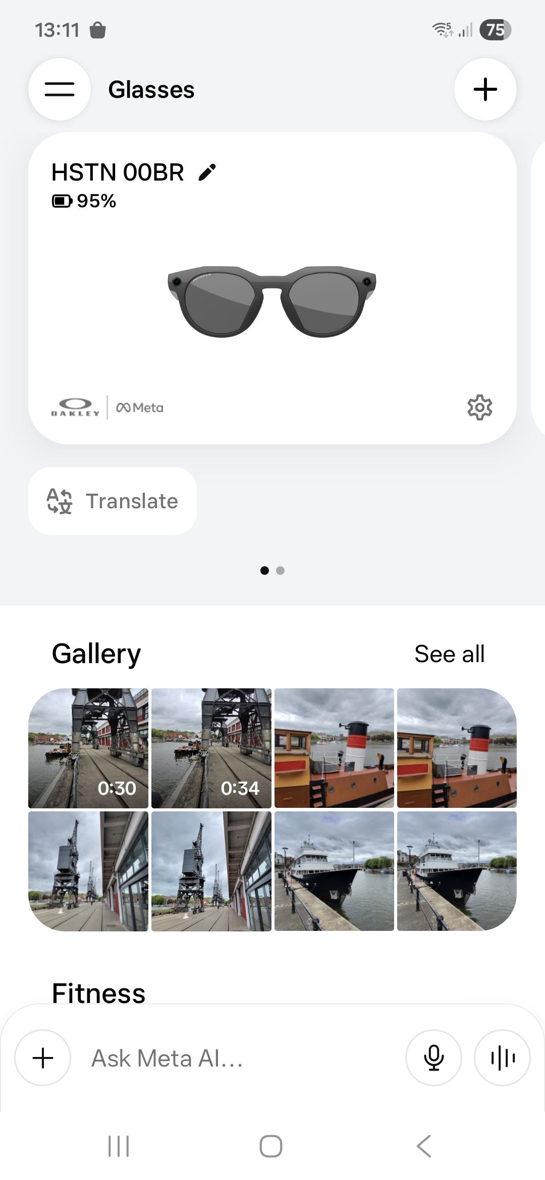 Oakley Meta HSTN Meta AI app screenshot