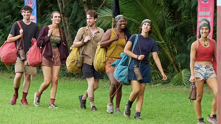 Rizo Velovic, Sage Ahrens-Nichols, Steven Ramm, Kristina Mills, Sophi Balerdi and Savannah Louie in Survivor 49