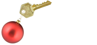 red bauble and gold key - Santas magic key