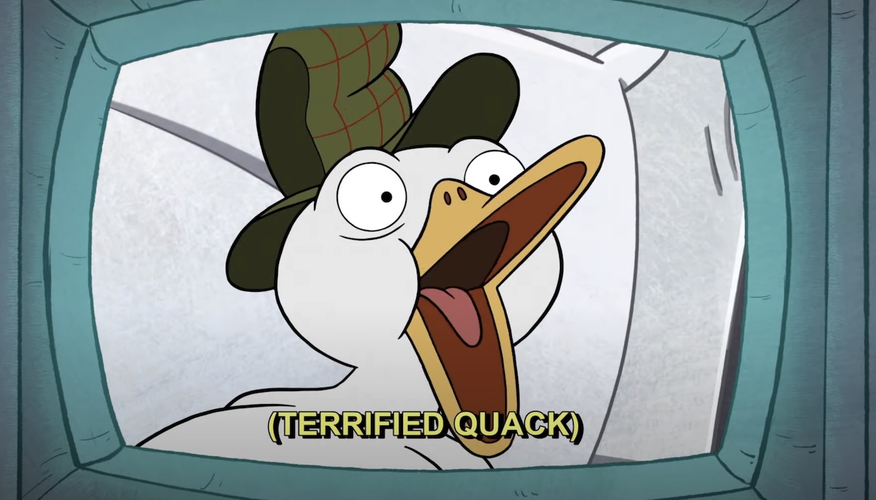 Duck-Tective terrified quack in Gravity Falls