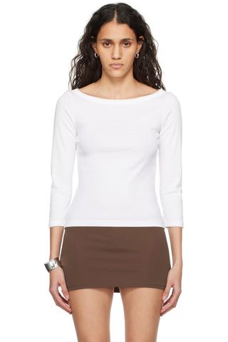 White Steffi Long Sleeve T-Shirt