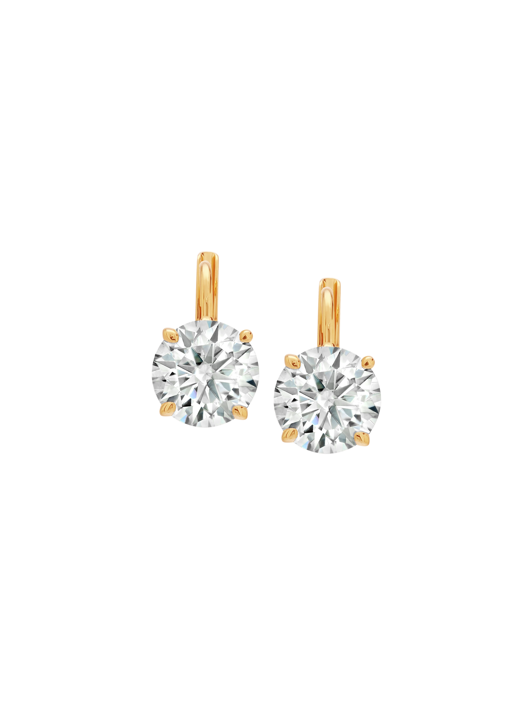 Marie Round-Cut Earrings in Moissanite, 18k Gold Vermeil