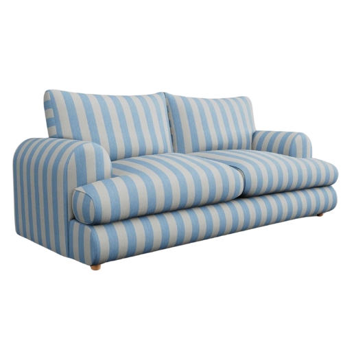 Cath Kidston, Mallow Large Sofa- Canopy Stripe, Dreamer Blue