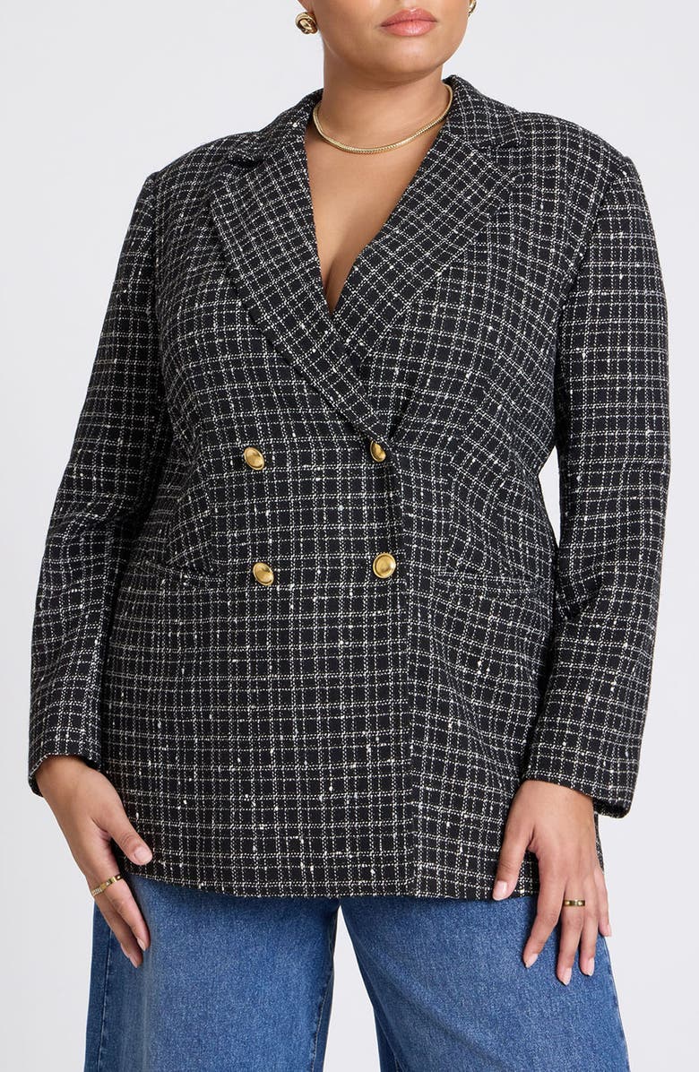 Double Breasted Tweed Blazer