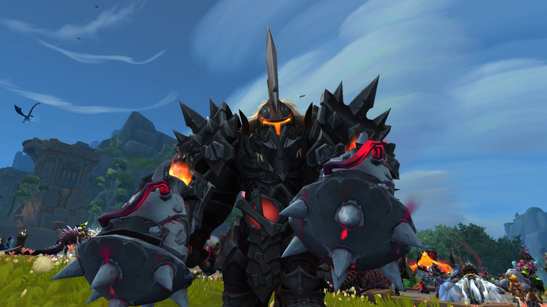 In-game screenshot of my main character, Diablos the Tauren Warrior