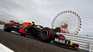 Max Verstappen of the Netherlands driving the (33) Aston Martin Red Bull Racing RB15 on track during practice for the F1 Grand Prix of Japan at Suzuka Circuit
