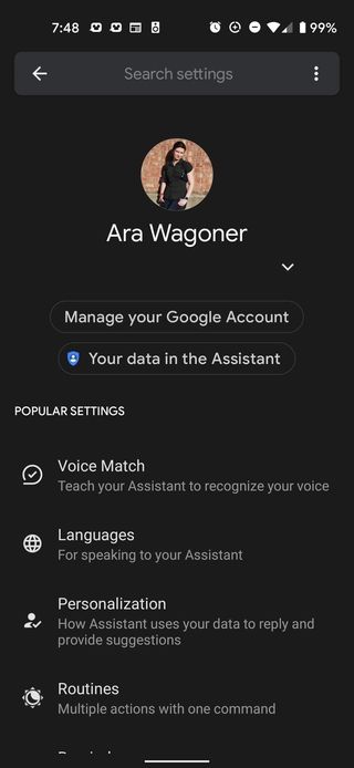 Setting up Voice Match