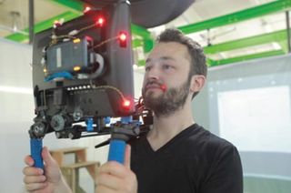 A virtual camera tracked in MotionBuilder brought real-world camera motion to the short and allowed the team to see the results in real time