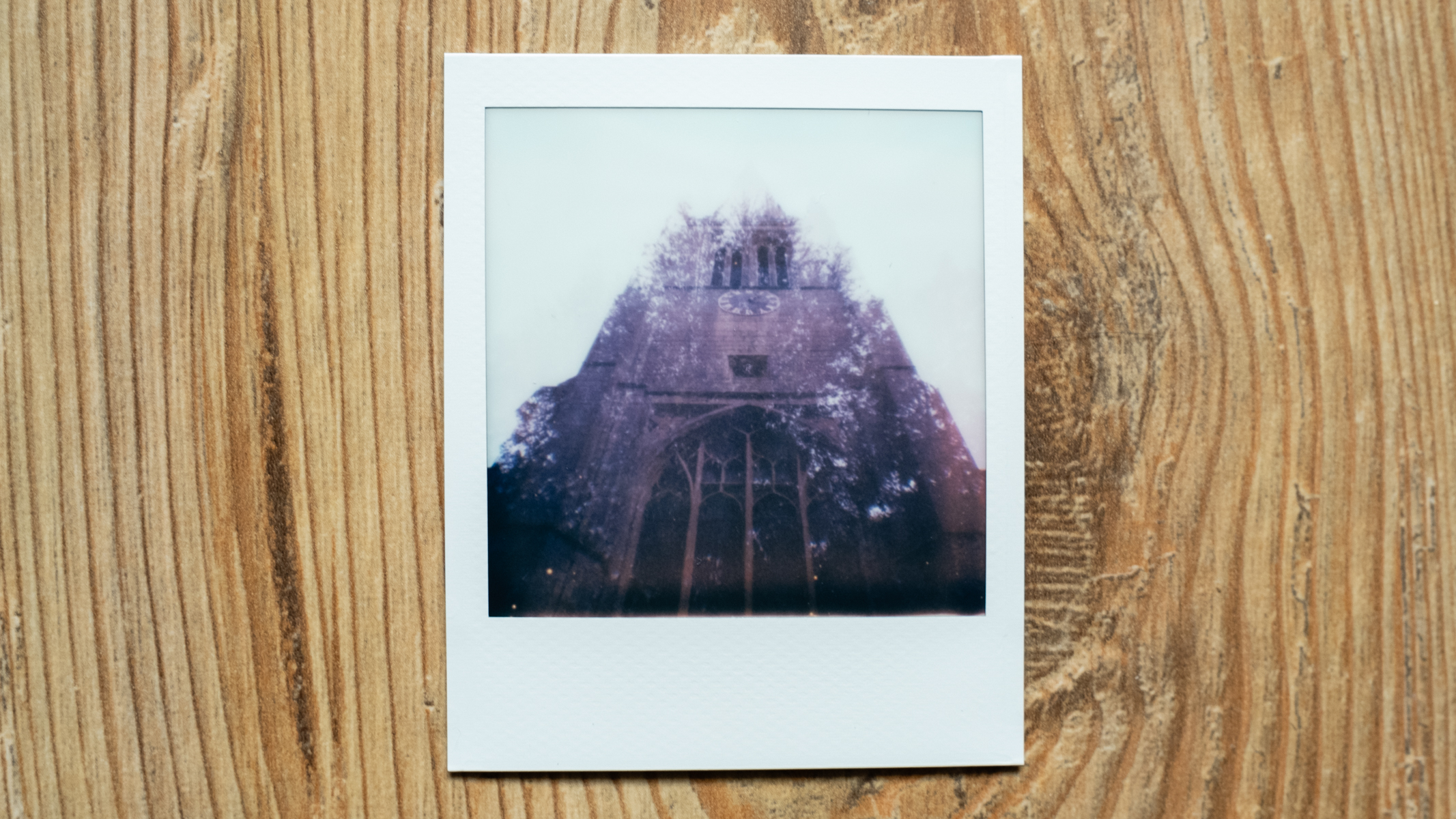 Polaroid Go 2 instant film image showing a double exposure