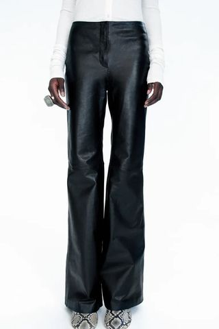 H&M black leather pants