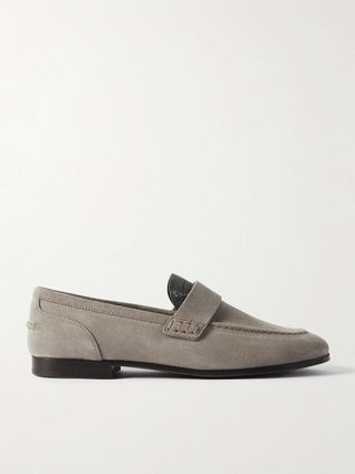 Embellished Suede Loafers