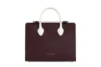 THE STRATHBERRY MIDI TOTE BURGUNDY/NAVY/VANILLA, £545 at Strathberry