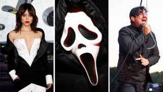 Jenna Ortega, Ghostface from the Scream movies and Deftones' Chino Moreno