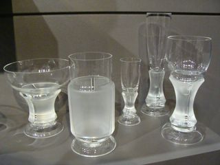 Five glassware pieces of different shapes and sizes.