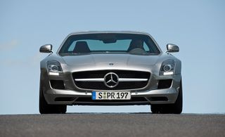 The rest of the styling isn't quite as successful. Mercedes has long abandoned round headlights, even after a brief resurgence towards the end of the 1990s, and today's rather more angular face sits slightly uncomfortably at the end of the SLS's long bonnet