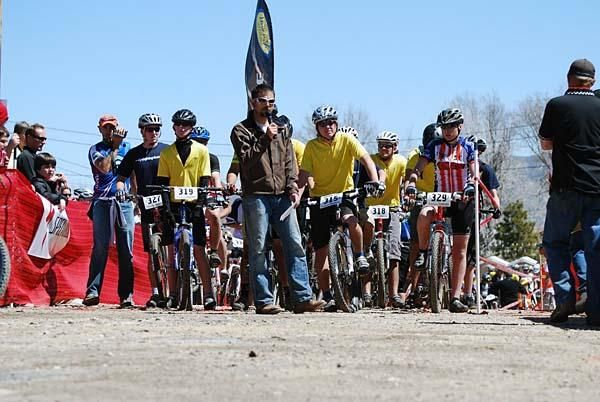 Matt Fritzinger starts JV racers at the SoCal League race in Arrowhead, California.